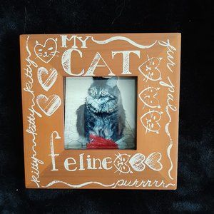 Cute Wooden Cat Picture Frame
